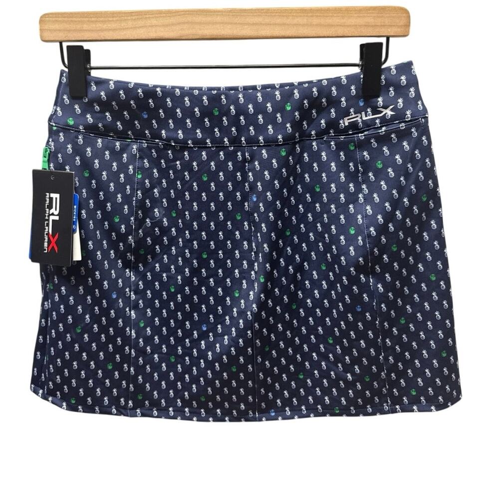 NWT Ralph Lauren RLX Golf Skort Size Large Navy Pineapple Print Stretch Athletic